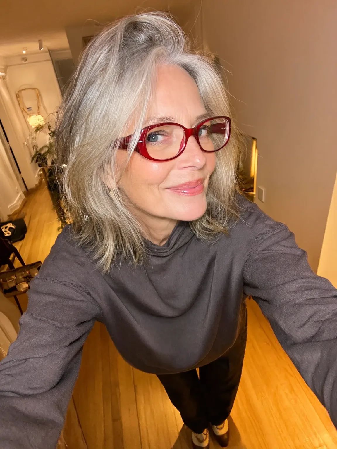 Shoulder-Length Layered Bob with Subtle Silver Lowlights